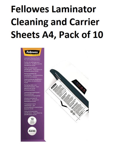 A4 Fellowes Laminator Cleaning and Carrier Sheets - Pack of 10