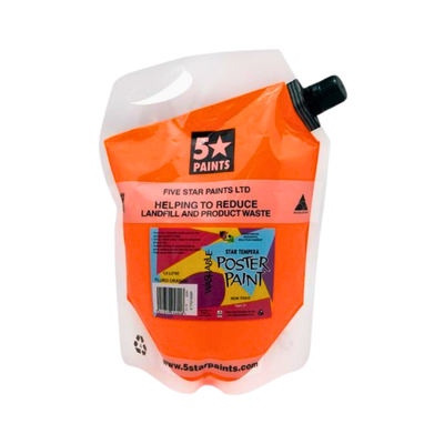 Fluoro Orange 1.5L - Star Tempera Paint Pouch