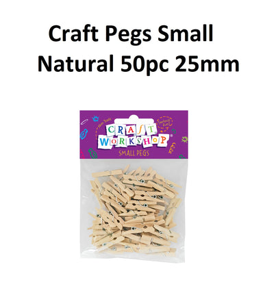 Wooden Pegs - 25mm Natural (50pcs)