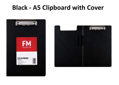 Black - A5 Clipboard with Cover