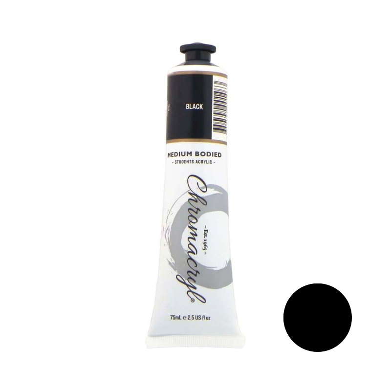 Black 75ml - Chromacryl Acrylic Paint