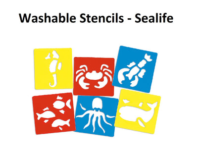 Washable Stencils (14 x 15cm) - Sealife 6's