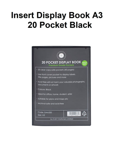 Black - A3 Clearfile 20 Page with Insert Front Cover