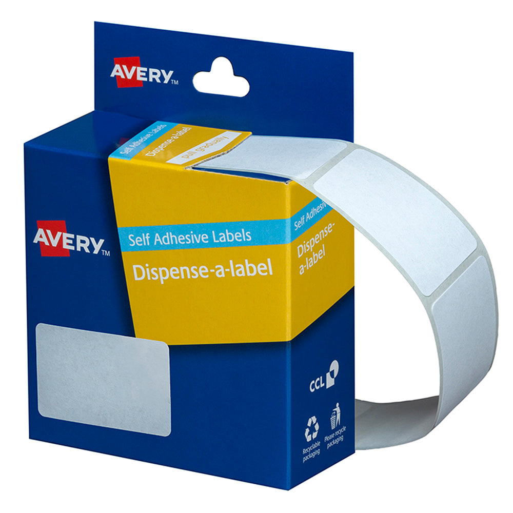 35 x 49mm - White Rectangle Labels Dispenser - 220's