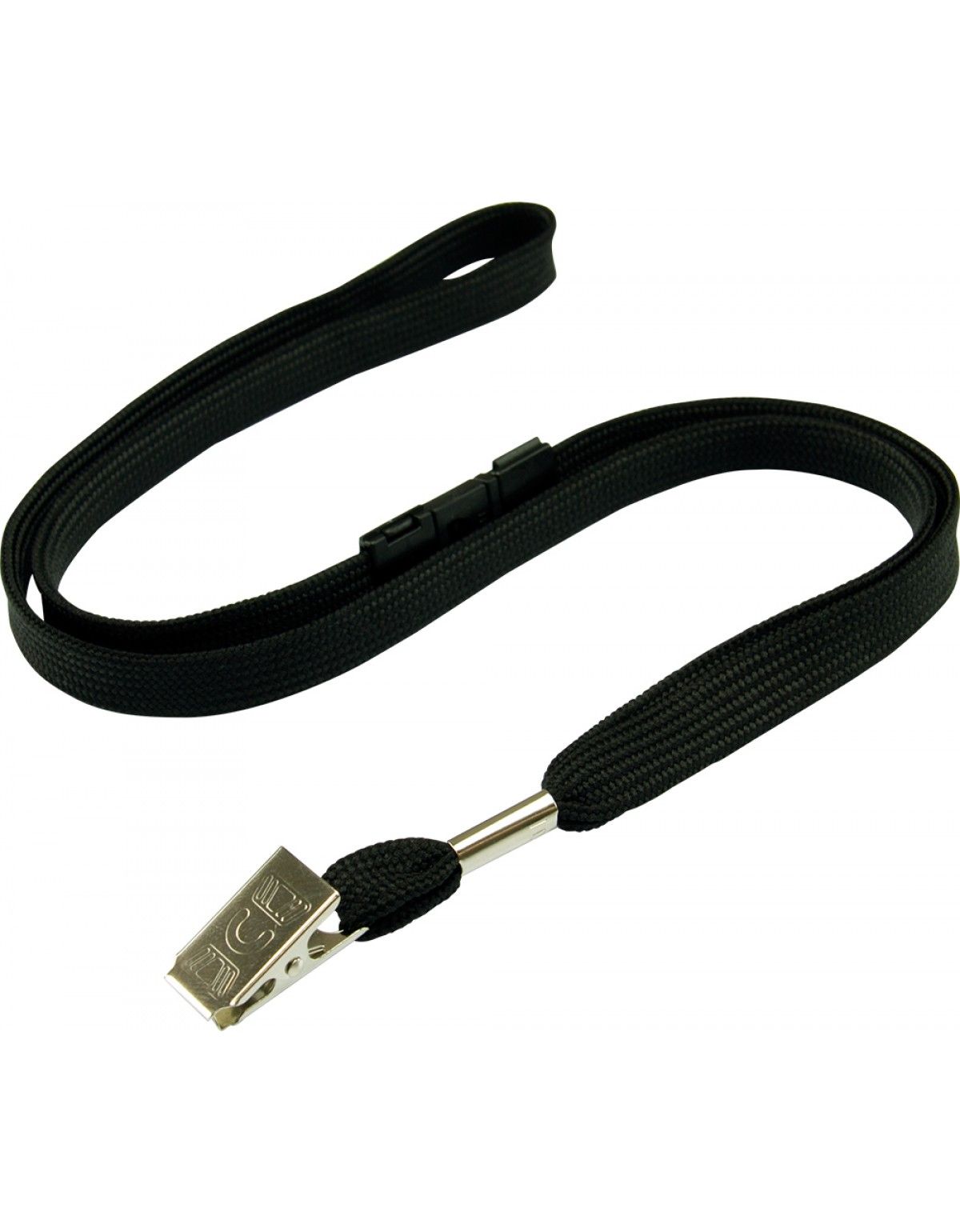 Flat Lanyards with Alligator Clip - Set of 10 Black
