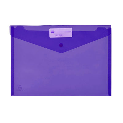 A4 Purple - Document Wallet With Dome Closure