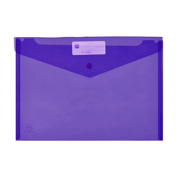 A4 Purple - Document Wallet With Dome Closure