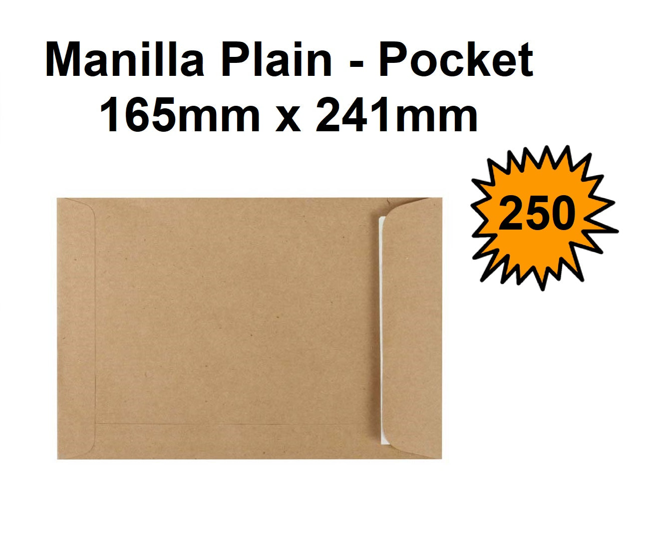 E24 Envelopes - Manilla Plain Pocket - Box of 250