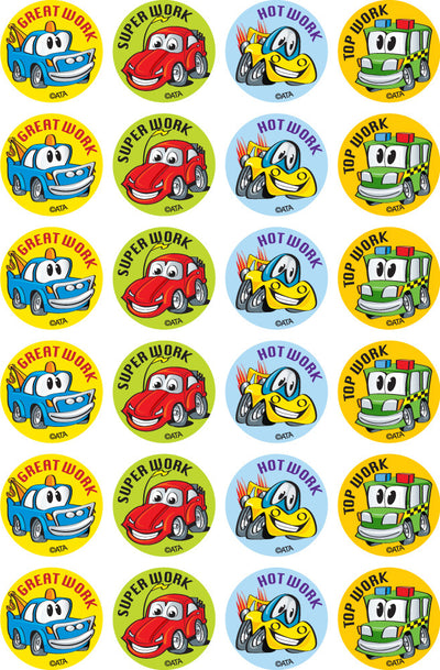 Crazy Cars - Merit Stickers (Pack of 96)