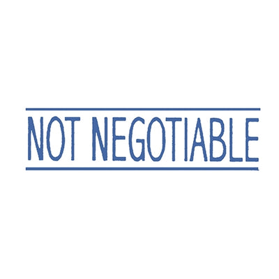 Self Inking Office Stamp - Not Negotiable Blue