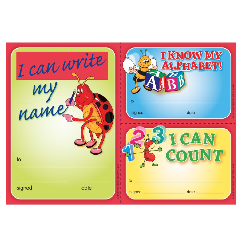 Writing/Counting/ABCs - Certificates (Pack of 35)