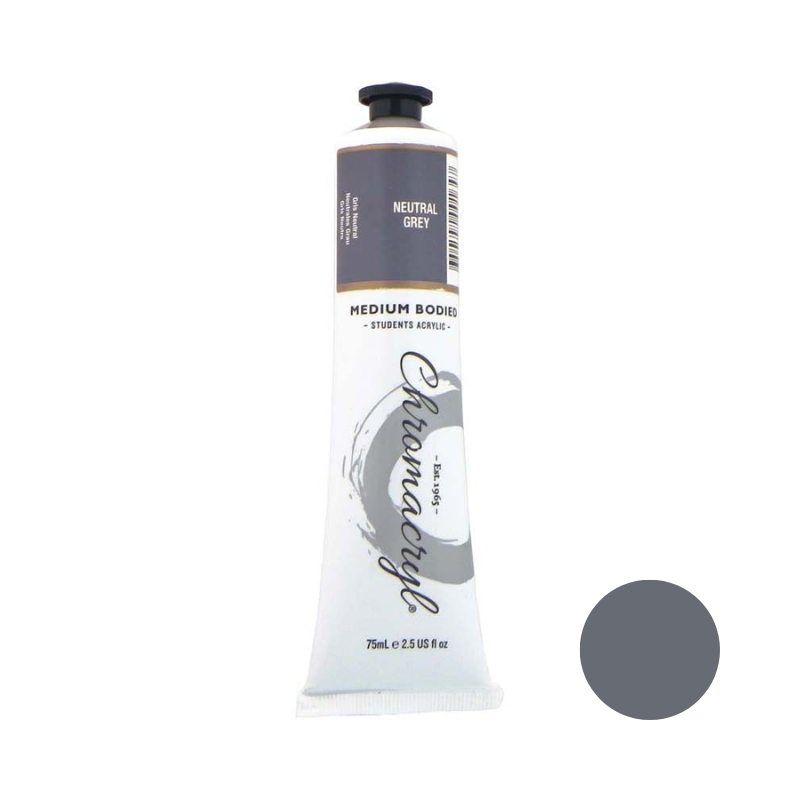 Neutral Grey 75ml - Chromacryl Acrylic Paint
