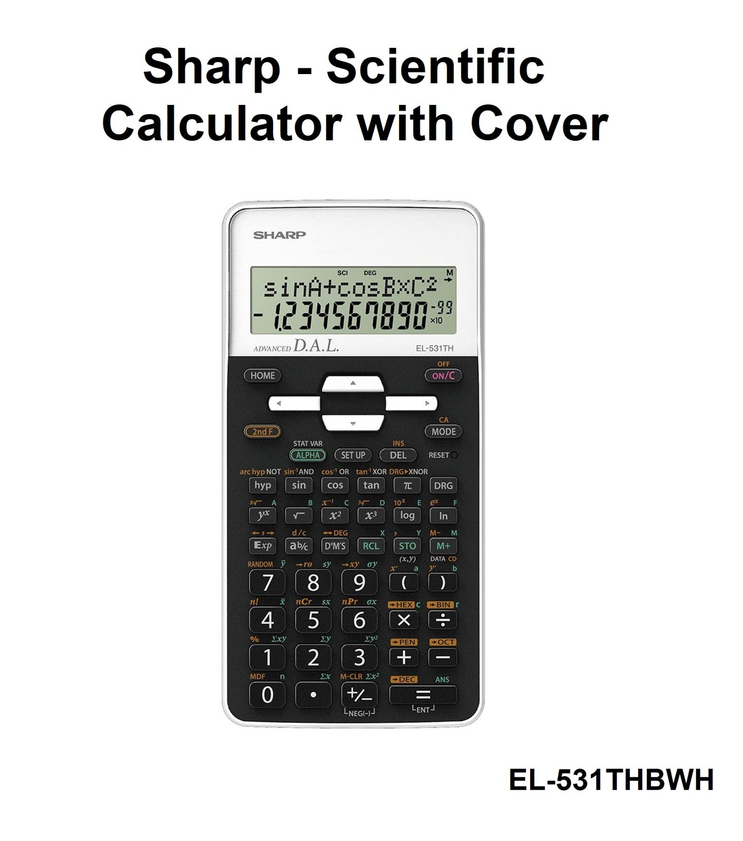 Sharp EL-531THBWH Scientific Calculator with Cover