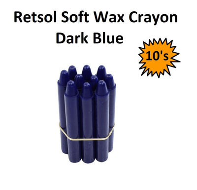 Retsol Soft Wax Crayon - Dark Blue 10's