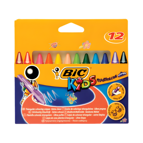 Bic Kids Triangular Plastic Crayons - 12's
