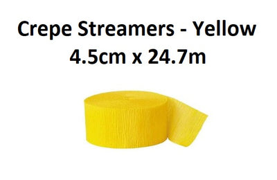Crepe Paper Streamers - Yellow