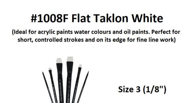 Size 3 (1/8") - Taklon Brushes - Flat
