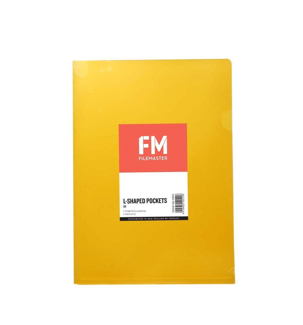 Yellow A4 L Shaped Pockets