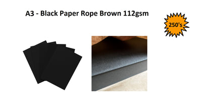 A3 - Black Paper Rope Brown 112gsm 250's