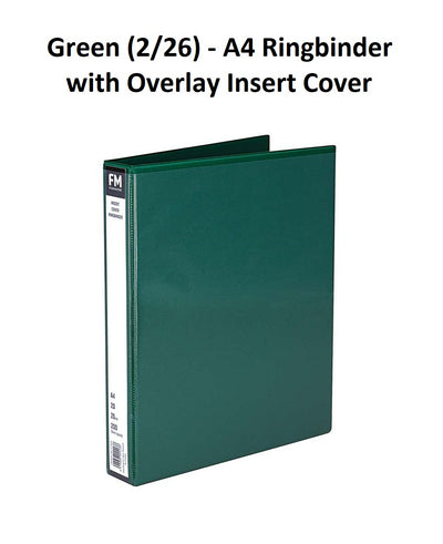 Green (2/26) - A4 Ringbinder with Overlay Insert Cover