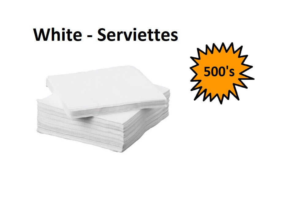 White - 500 packet Serviettes