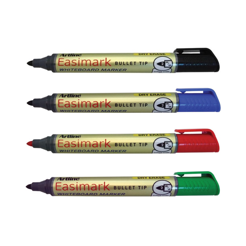 4 Set Bullet Tip - Whiteboard Markers Artline Easimark