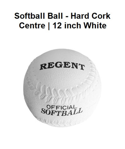 Softball Ball - Hard Cork Centre | 12 inch White