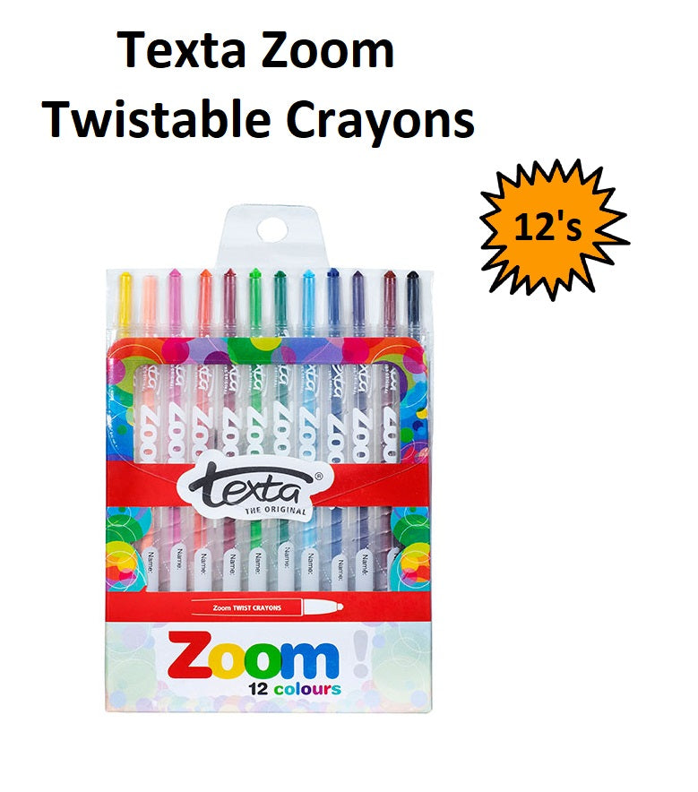 Texta Zoom Twistable Crayons - 12's