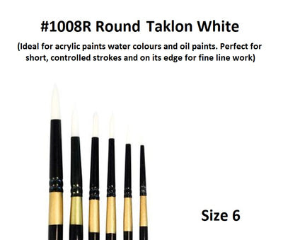 Size 6 - Taklon Brushes - Round
