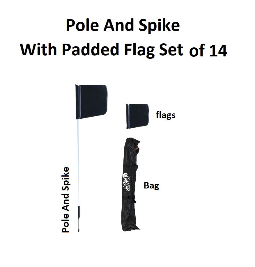 Rugby Pole & Spike with Padded Flag - Set of 14 with Bag