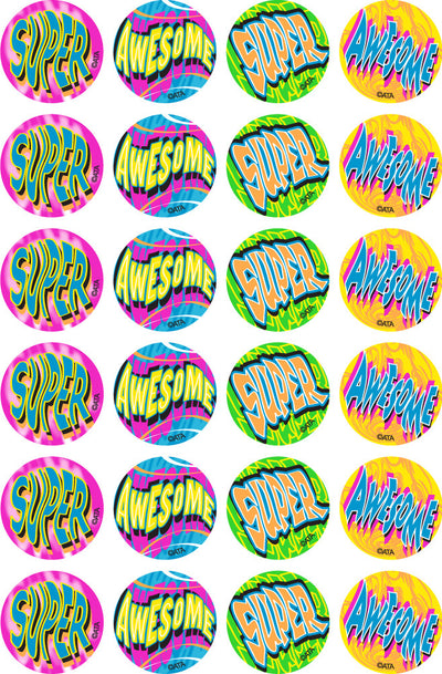 Super/Awesome - Fluoro Merit Stickers (Pack of 96)