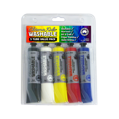 Chroma Kidz Washable Paint - Standard 75mL (Set of 5)