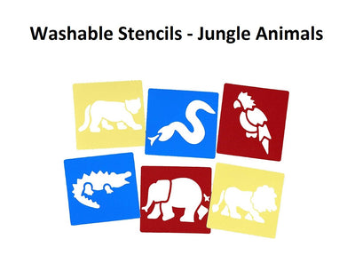 Washable Stencils (14 x 15cm) - Jungle Animals 6's