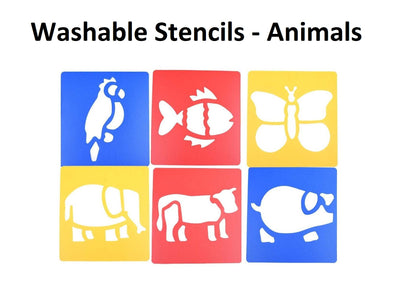 Washable Stencils (14 x 15cm) - Animals 6's