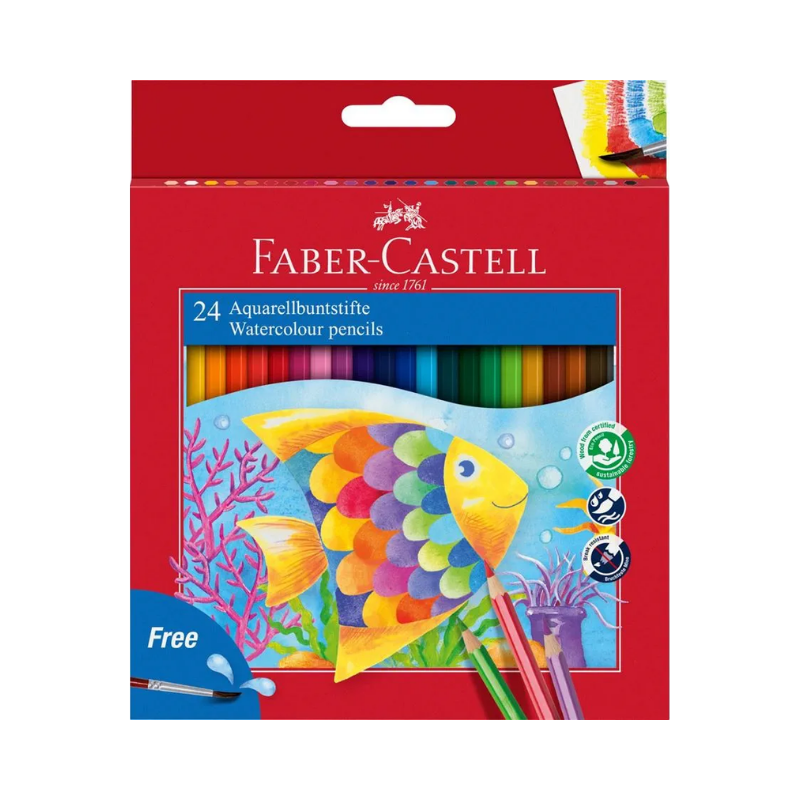 Faber Castell Classic Watercolour Pencils - 24's Full Size