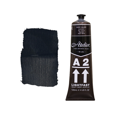 Ivory Black 120ml - Chroma A2 Acrylic Paint