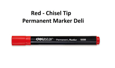 Red - Chisel Tip Permanent Marker Deli