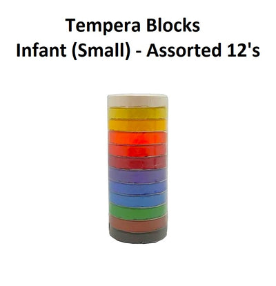 Assorted 12's - Tempera Blocks Infant (Small)