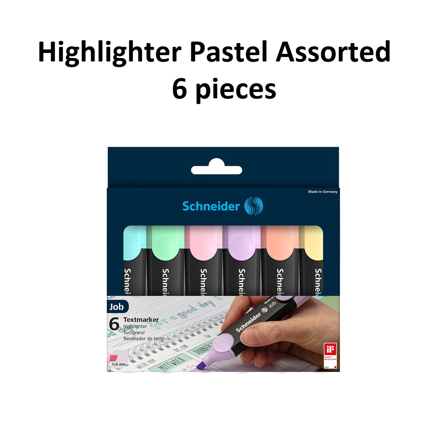 Schneider Textmarker Highlighters - Pastel Set of 6