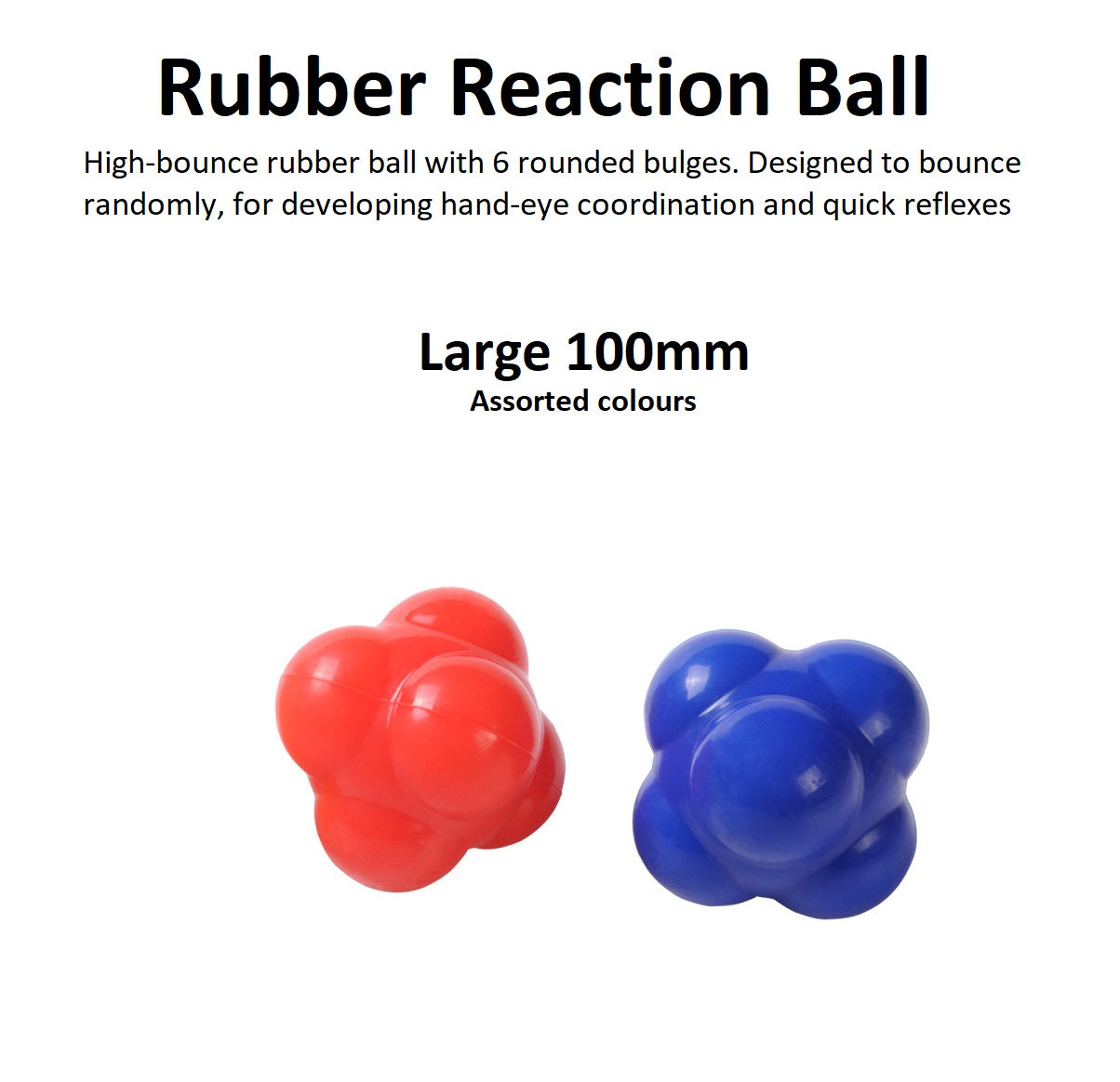 Rubber Reaction Ball - Large 100mm