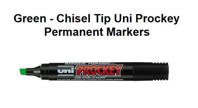 Green - Chisel Tip Uni Prockey Permanent Markers