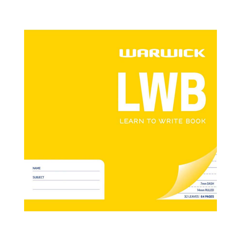LWB (small) - Learn to Write Book - 14mm Lined/7mm Feint (Warwick)