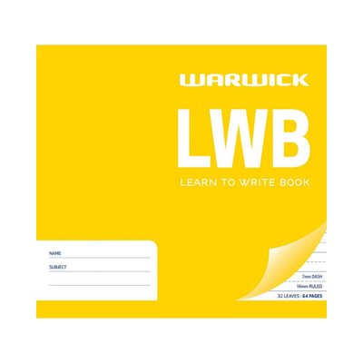 LWB (small) - Learn to Write Book - 14mm Lined/7mm Feint (Warwick)