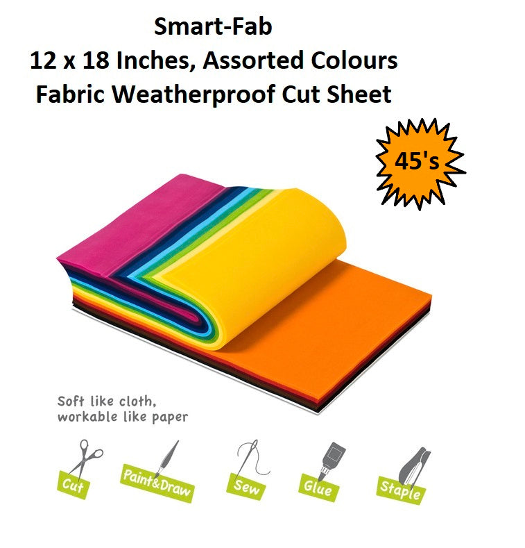 Assorted 45 Sheets - Smart-fab Sheets (300 x 450mm)