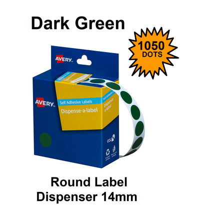 Green 14mm - Coloured Dots Label Dispenser