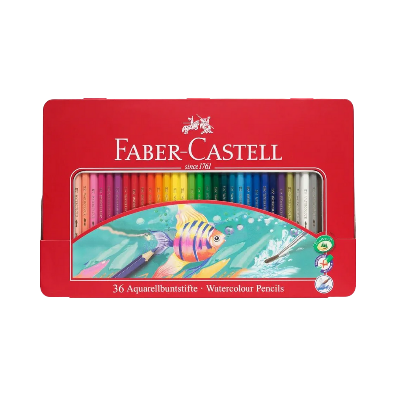 Faber Castell Classic Watercolour Pencils - Tin of 36