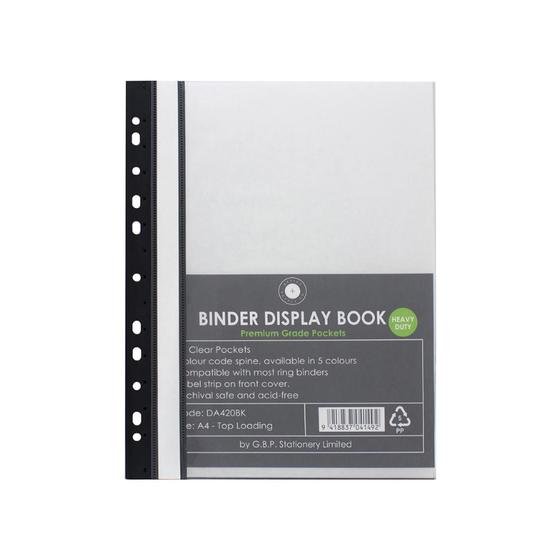 Black - Punched Display Books 20 Page
