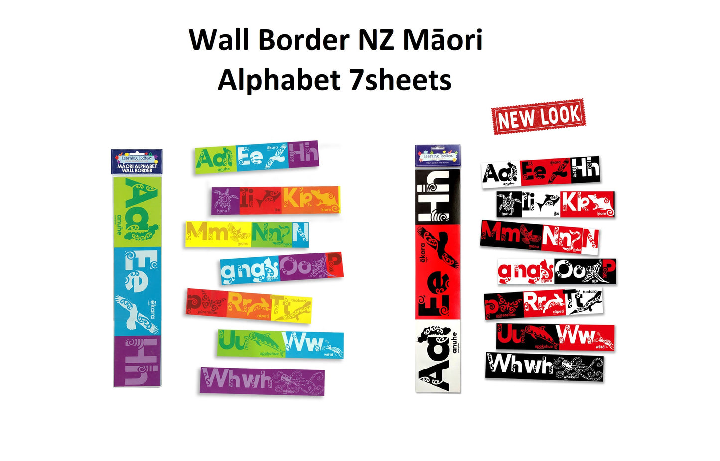Maori Alphabet - NZ Wall Borders (Pack of 7)
