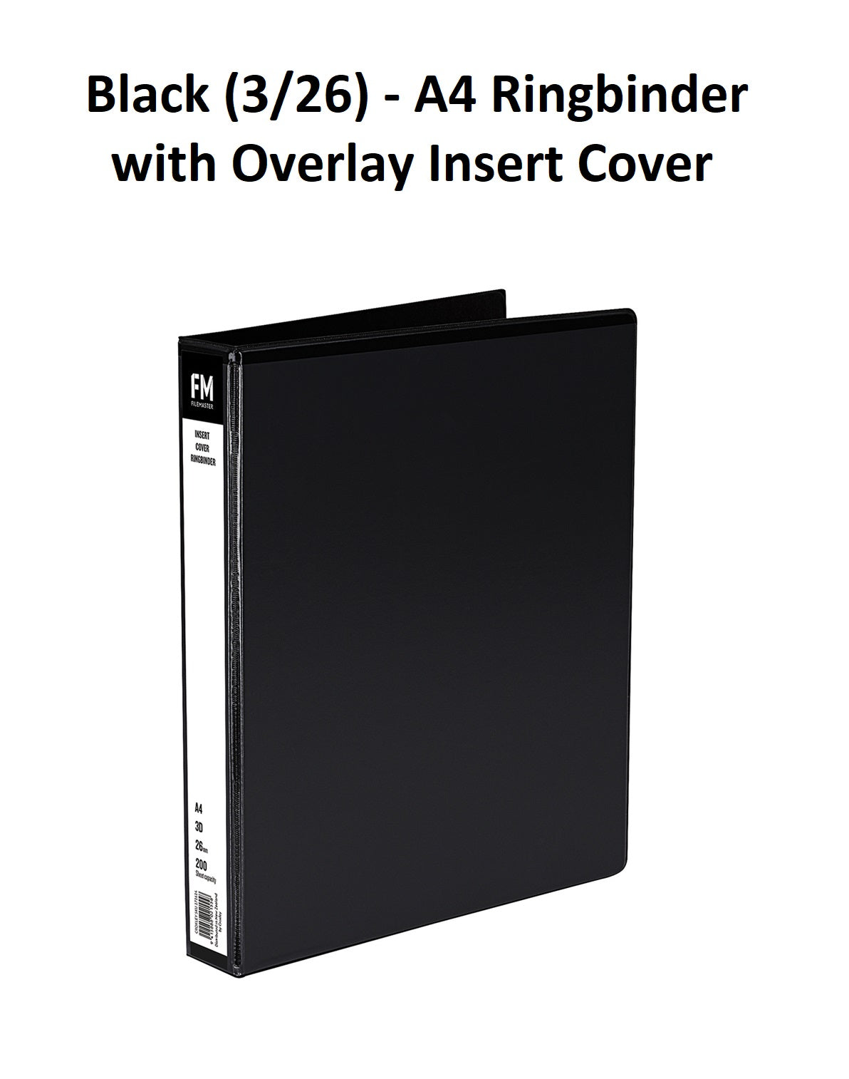 Black (3/26) - A4 Ringbinder with Overlay Insert Cover