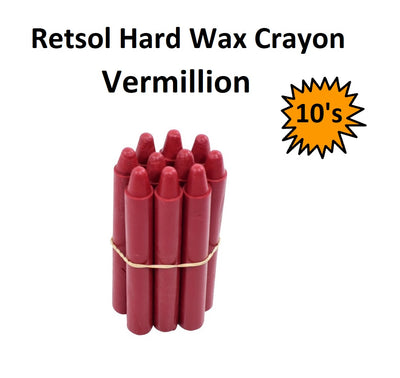 Retsol Hard Wax Crayon - Vermillion 10's